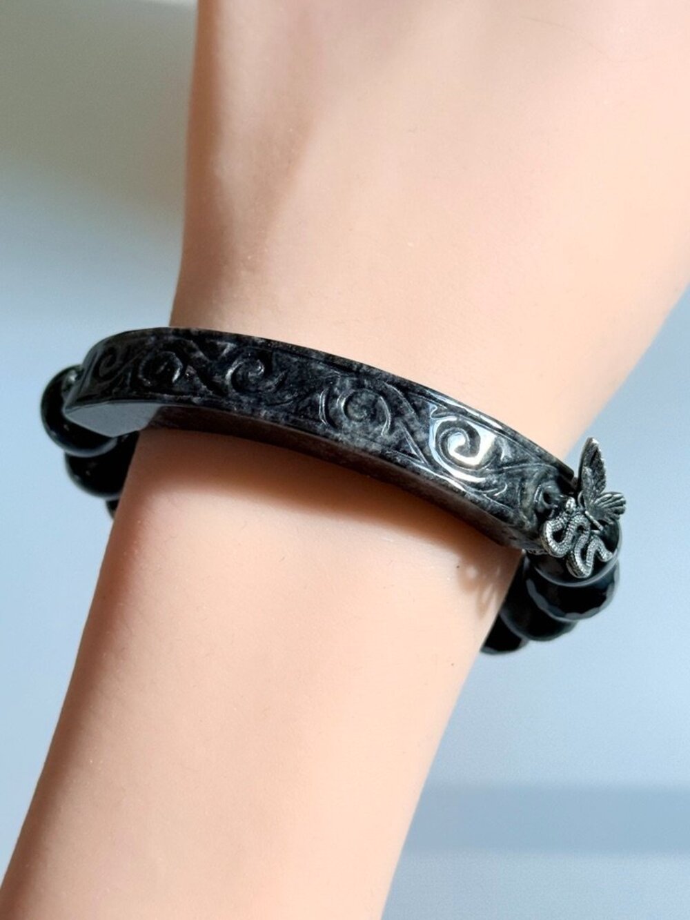 Wuji Jade Half Bangle Bracelet
